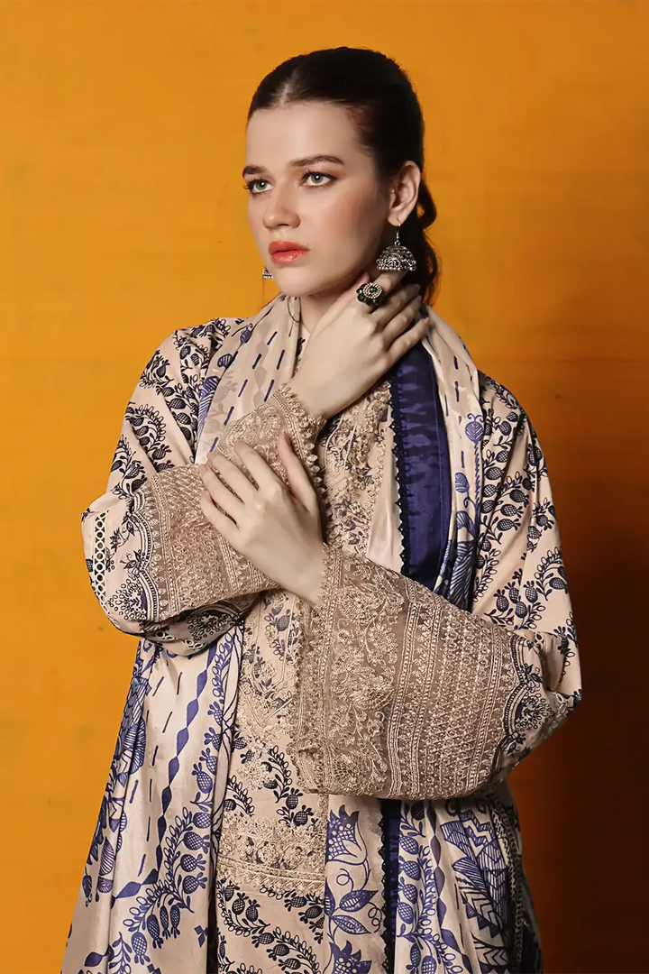 3PC Embroidered Unstitched Lawn Suit KSE-2467 Embroidered KHAS STORES 