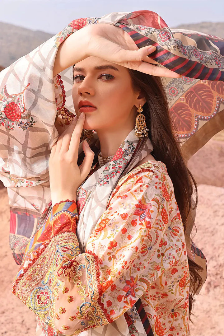 3PC Embroidered Unstitched Lawn Suit KSE-2472 Embroidered KHAS STORES 