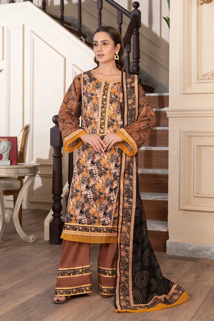 3PC Printed Unstitched Cambric Suit KCC-3545 Printed KHAS STORES 