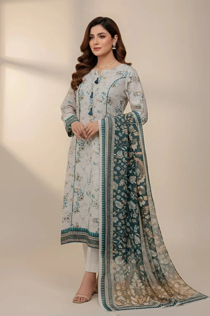 3PC Printed Unstitched Karandi Suit KKR-3597 Printed KHAS STORES 