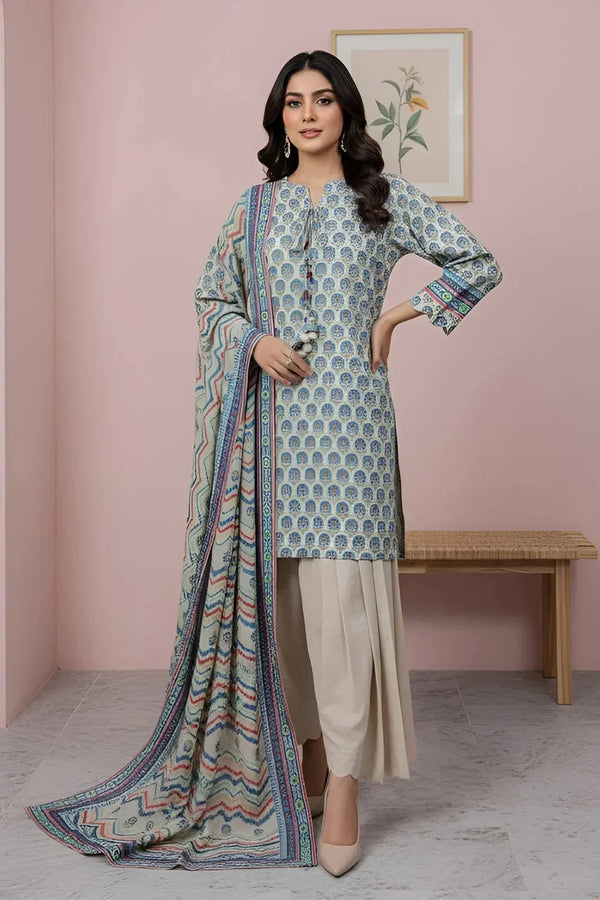 3PC Printed Unstitched Karandi Suit KKR-3598 Printed KHAS STORES 