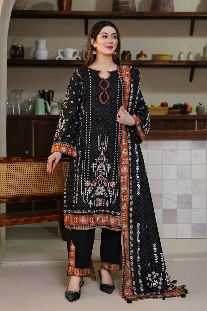 3PC Printed Unstitched Khaddar Suit KKH-3550 Printed KHAS STORES 
