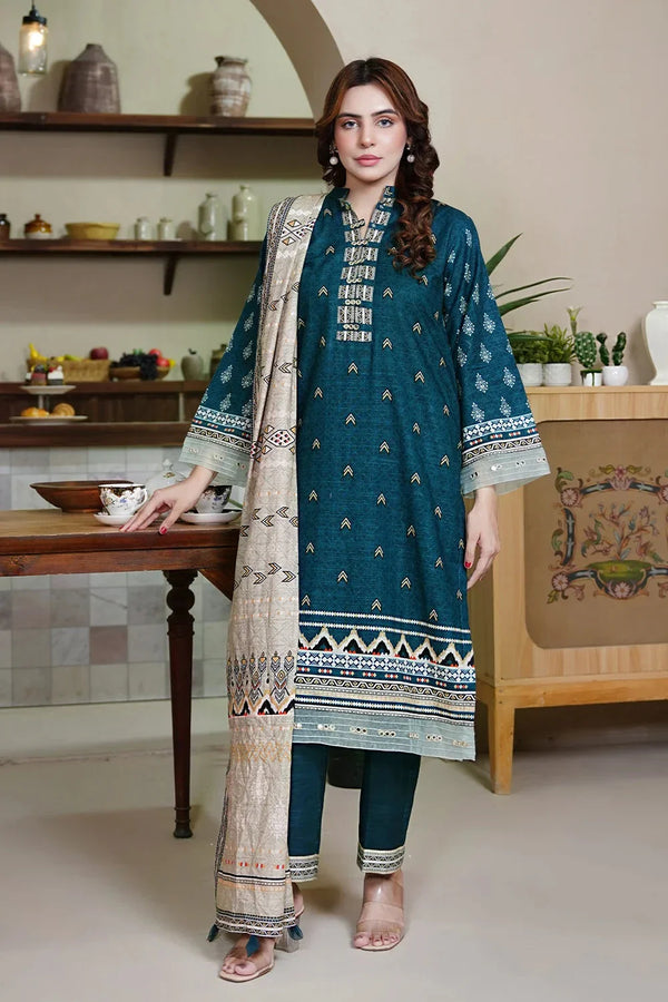 3PC Printed Unstitched Khaddar Suit KKH-3551 Printed KHAS STORES 