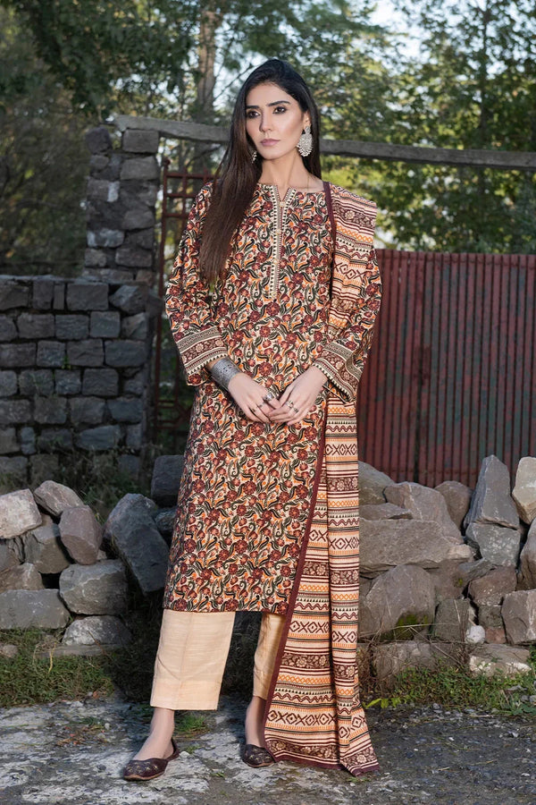 3PC Printed Unstitched Khaddar Suit KKH-3562 Printed KHAS STORES 