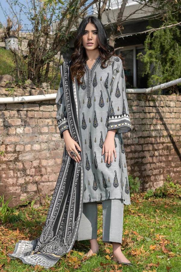 3PC Printed Unstitched Khaddar Suit KKH-3566 Printed KHAS STORES 