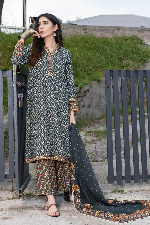 3PC Printed Unstitched Khaddar Suit KKH-3573 Printed KHAS STORES 