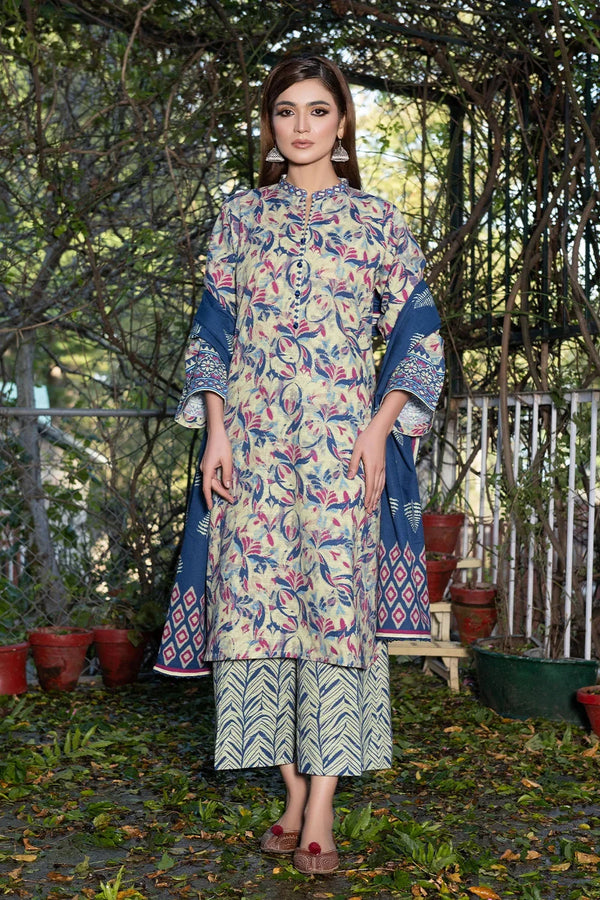 3PC Printed Unstitched Khaddar Suit KKH-3575 Printed KHAS STORES 