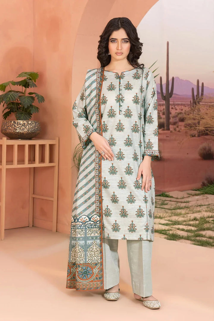 3PC Printed Unstitched Khaddar Suit KKH-3655 Printed KHAS STORES 