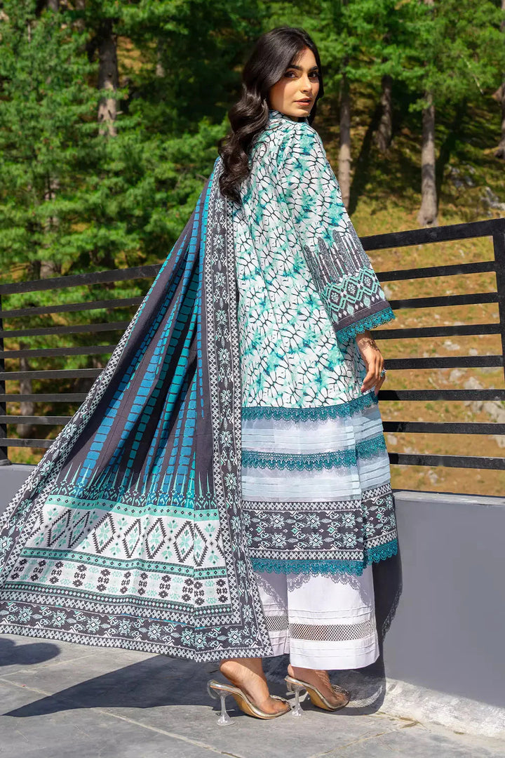 3PC Printed Unstitched Lawn Suit KLA-2806 Printed KHAS STORES 