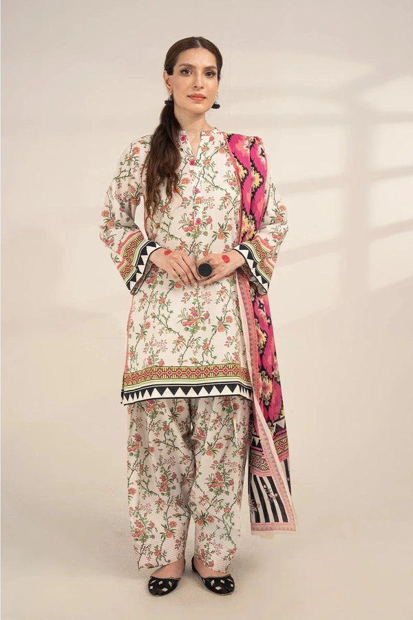 3PC Printed Unstitched Lawn Suit KLA-3285 Printed KHAS STORES 