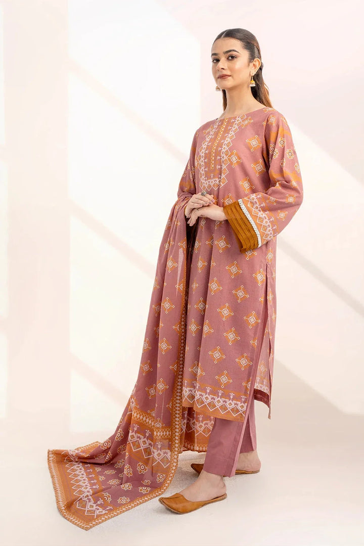 3PC Printed Unstitched Lawn Suit KLA-3295 Printed KHAS STORES 