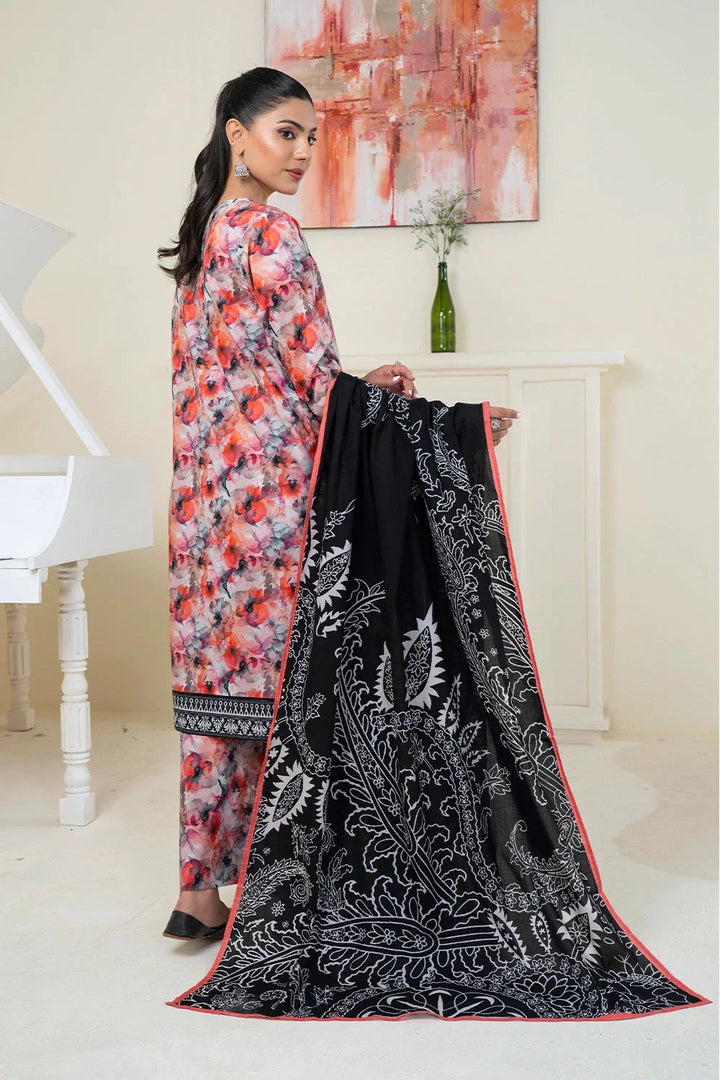 3PC Printed Unstitched Lawn Suit KLA-3400 Printed KHAS STORES 