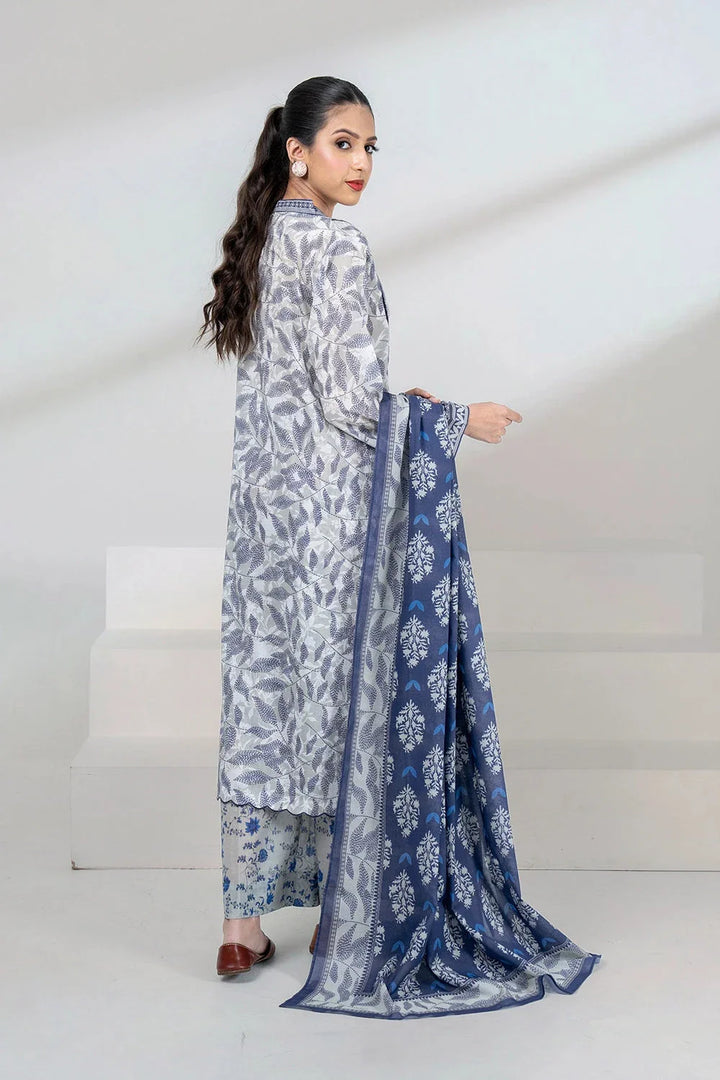 3PC Printed Unstitched Lawn Suit KLA-3401 Printed KHAS STORES 