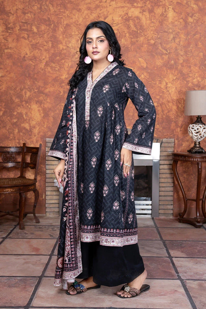 3PC Printed Unstitched Lawn Suit KLA-3487 Printed KHAS STORES 