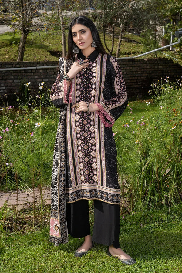 3PC Printed Unstitched Linen Suit KKT-3691 Printed KHAS STORES 