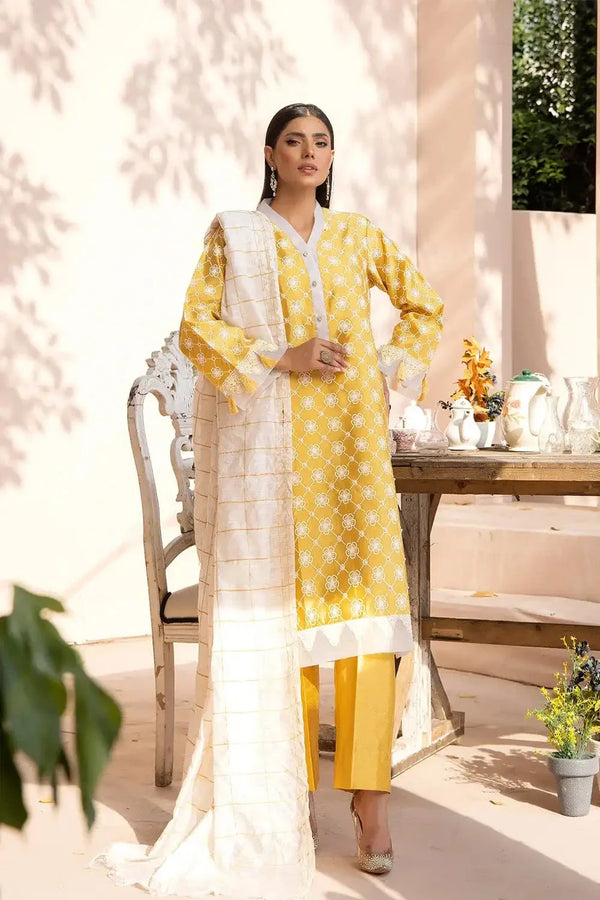 3PC Unstitched Printed Faux Silk Suit KFS-2329 KHAS STORES 