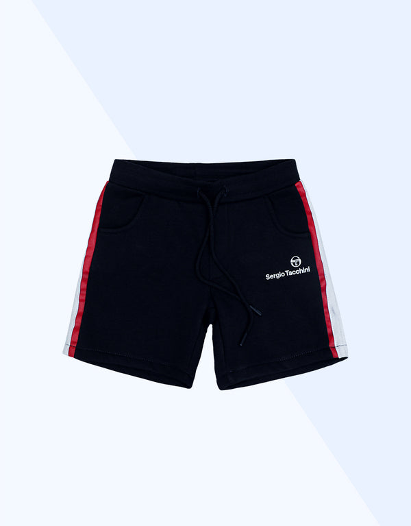 Kid's Summer Stripe Jersey Boxer Shorts-Navy & Red