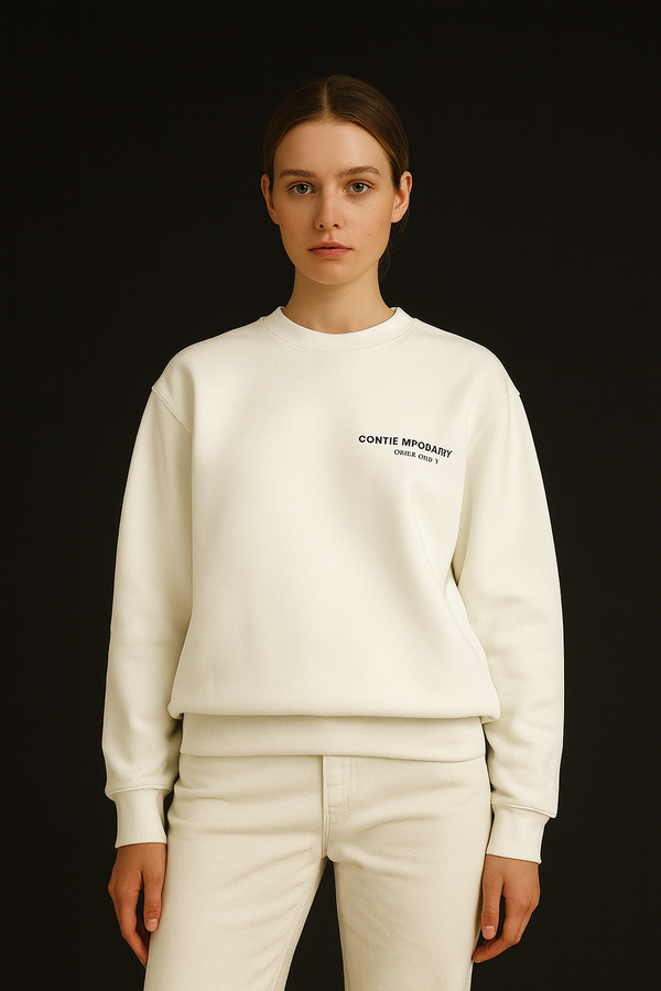 LADIES PRINTED SWEAT SHIRT BIANCO