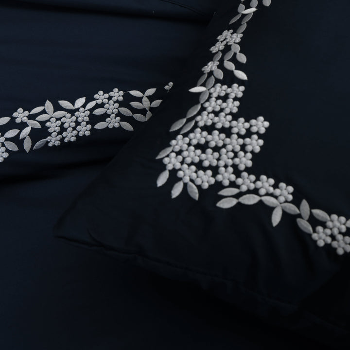 6 PCS BED SET ROYAL EXQUISITE NAVY Luxury Bedding HOMBEDCLU 
