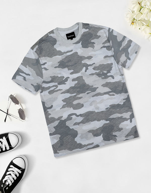 Men's Army Printed Crew Neck T-Shirt