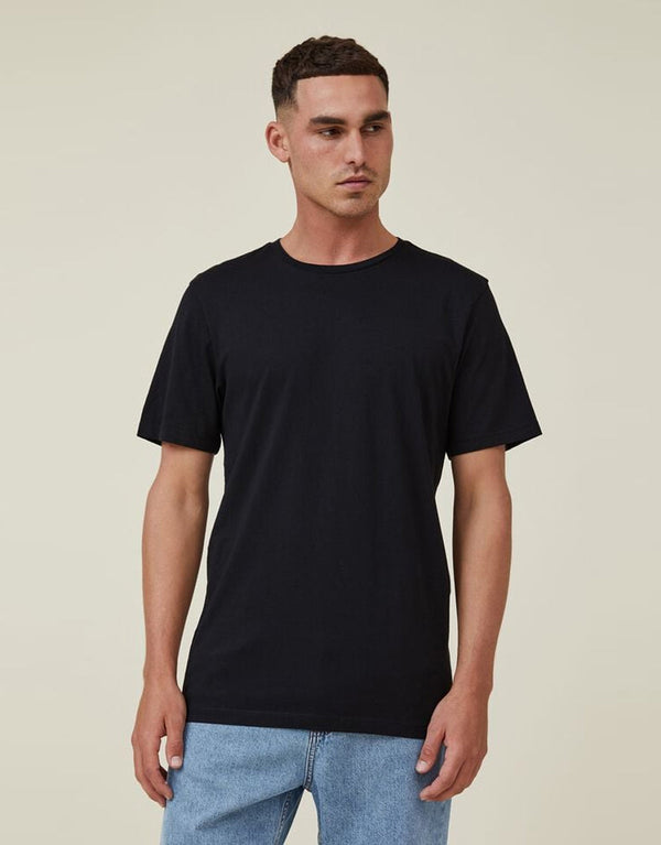 SLP Men's Plain Round Neck T-Shirt-Black