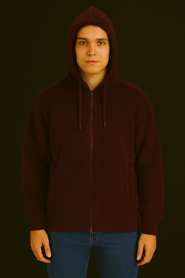 MEN'S SHERFA ZIPPER HOOD BURGUNDY