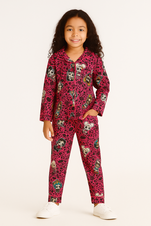 KId's Night PJ Set color D/Pink