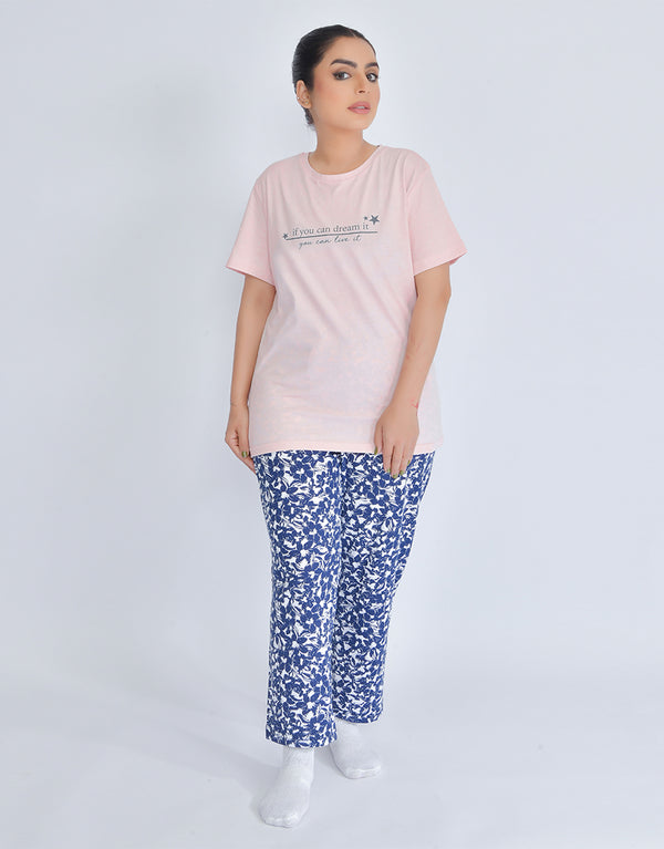 If You Can Dream Shirt With Printed Trouser Ladies Loungewear