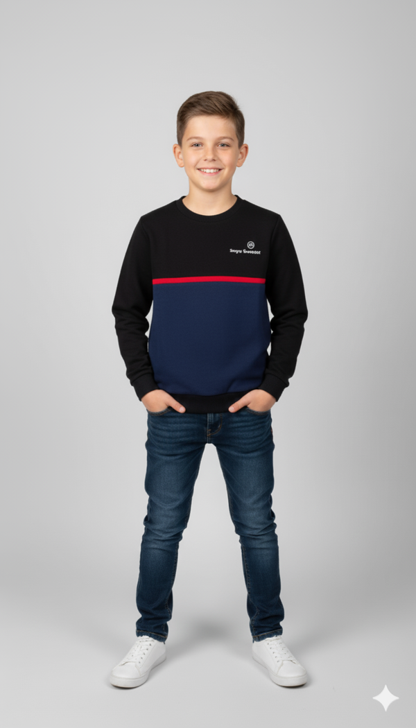 Kid's Sergio Tacchini Fleece Sweat Shirt Blue