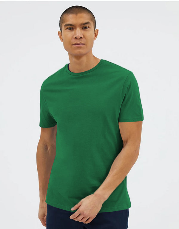 Men's Basic Crew Neck Short Sleeve Tee Shirt-Green