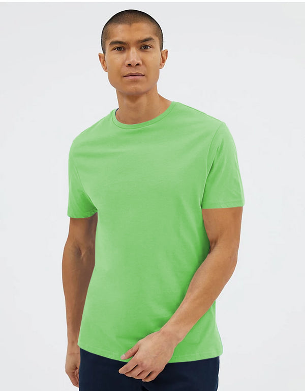 Men's Basic Crew Neck Short Sleeve Tee Shirt-Parrot