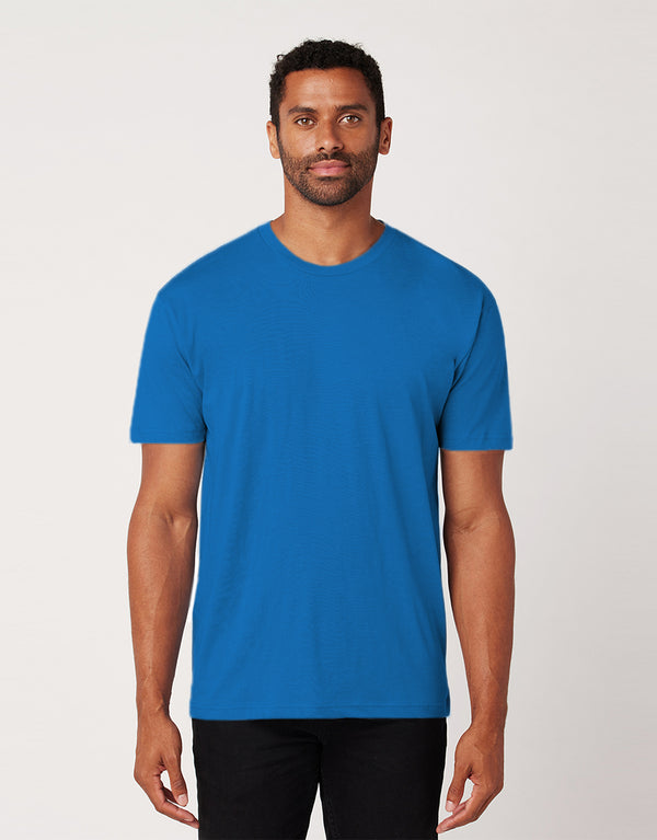 Men Plain Crew-Neck Short Sleeve Tee Shirt-Royal Blue