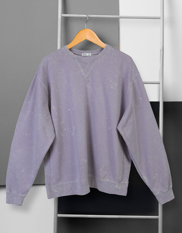 Men's Katin Crew Neck Relaxed Fit French Terry Cotton Sweatshirts-Powder Purple