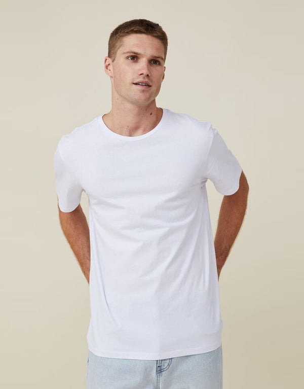 SLP Men's Plain Round Neck T-Shirt-White