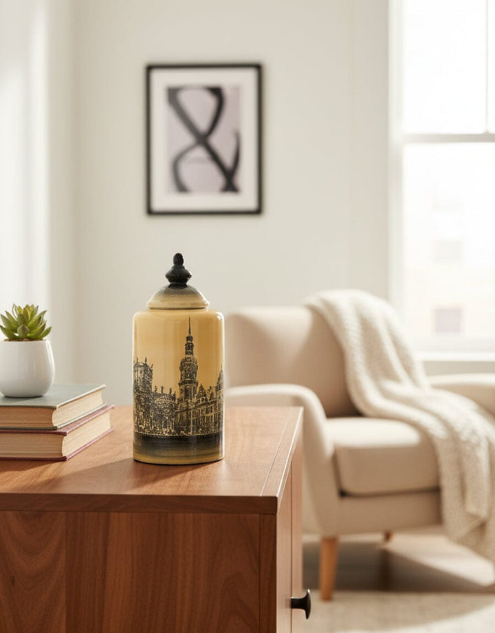 Architectural Print Ceramic Jar Decor KHAS STORES 