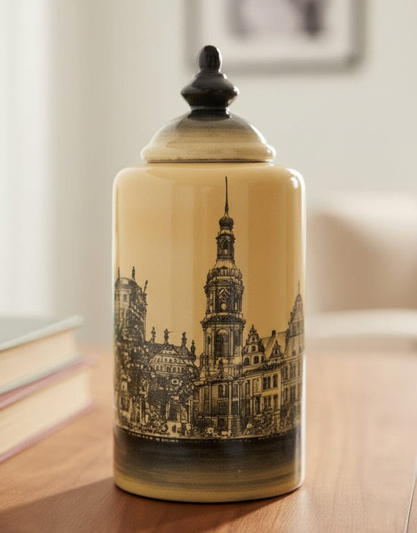 Architectural Print Ceramic Jar Decor KHAS STORES 