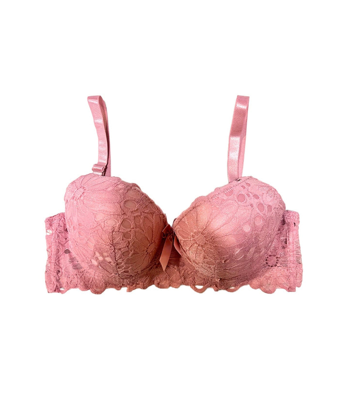 Beige Padded Mesh Bra Espicopink 