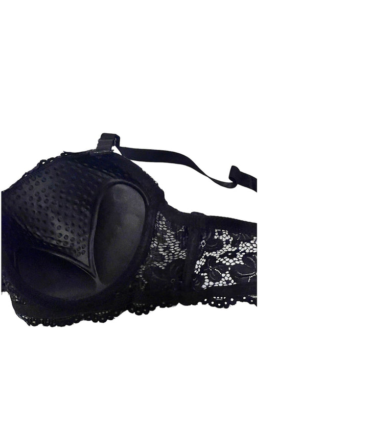 Black Floral Lacy Padded Bra Espicopink 
