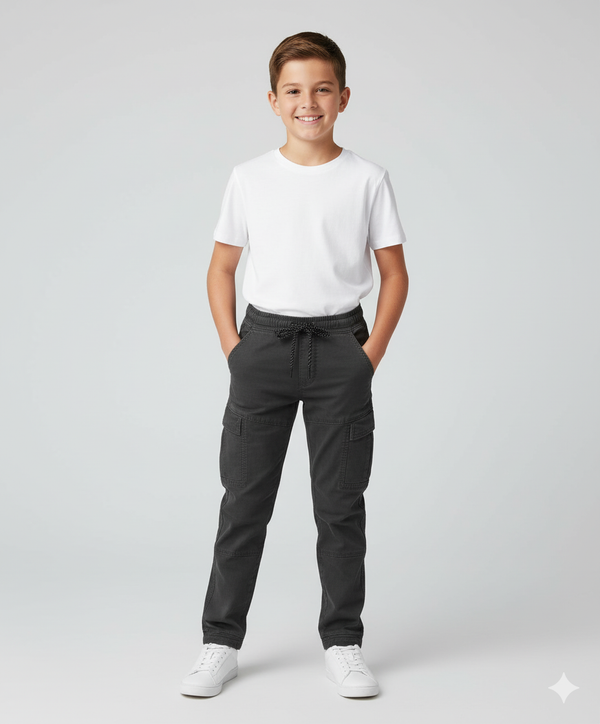 BOY'S CARGO TROUSER DARK GREY