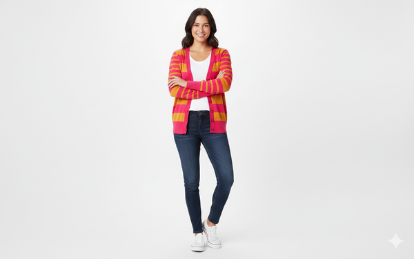 LADIES CARDIGAN MUSTARD