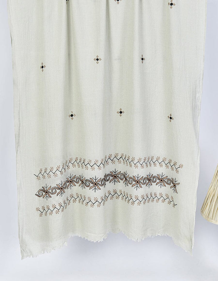 Embroidered Shawl-3 Grey Apparel & Accessories KHAS STORES 