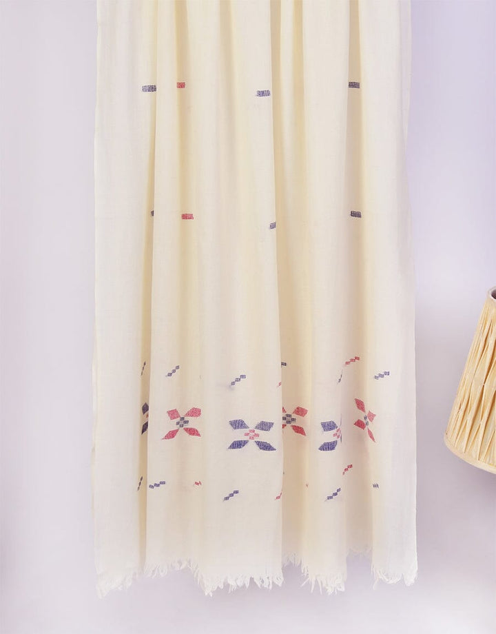 Khaddi Embroidered Shawl-7 Off White Apparel & Accessories KHAS STORES 