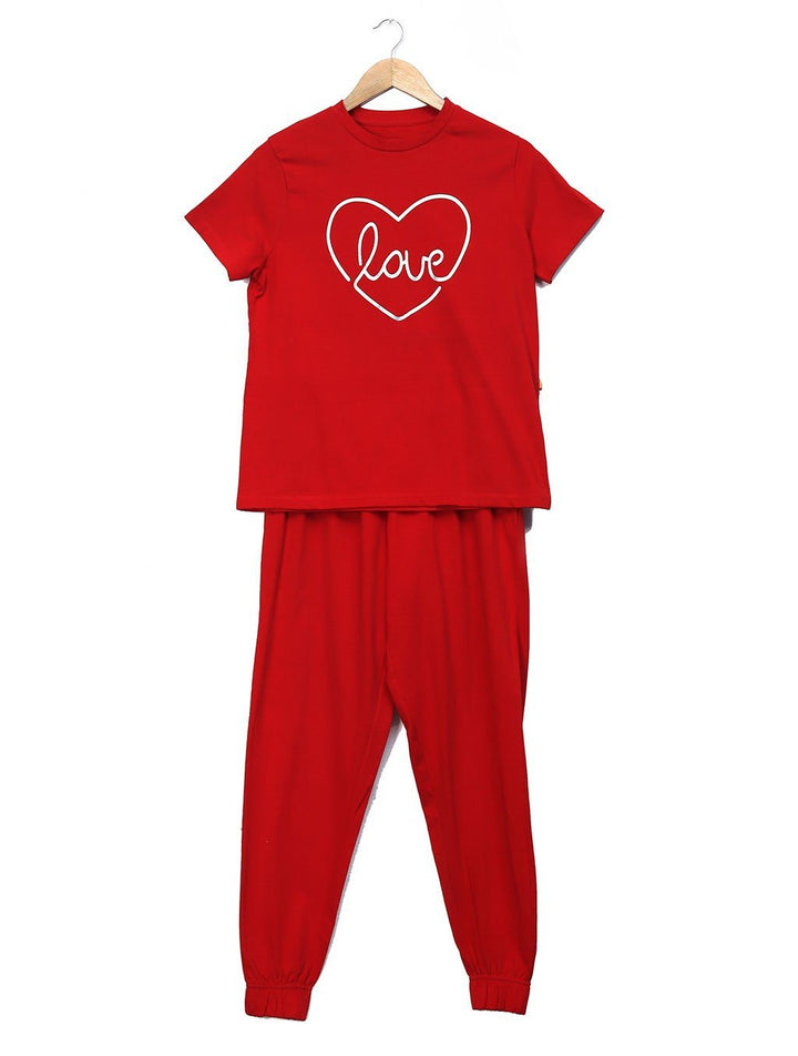 LADIES RED LOUNGEWEAR LW-025 LOUNGEWEAR FASSTIGIR
