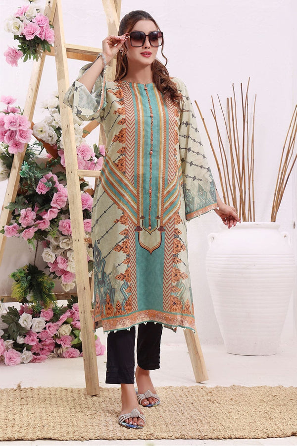 Printed Lawn Stitched Shirt DR-1983 Printed KHAS STORES 