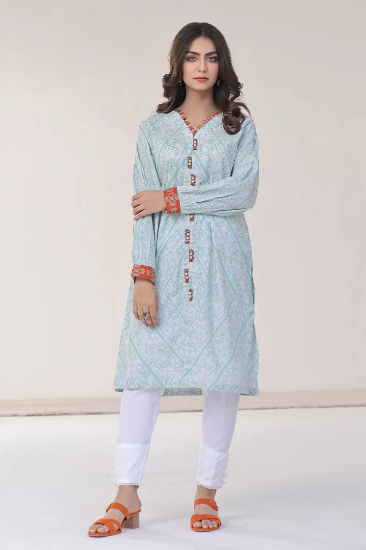 Printed Lawn Stitched Shirt DR-2545 Printed KHAS STORES 