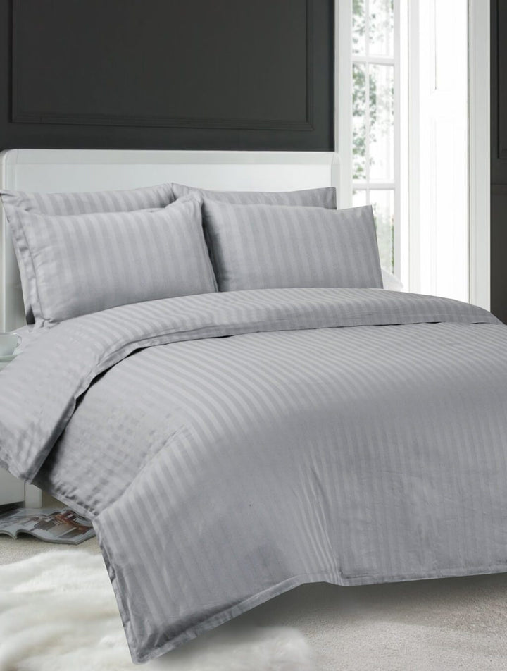 SATIN STRIPE GREY Hotel Bedding HOMBEDHOT 