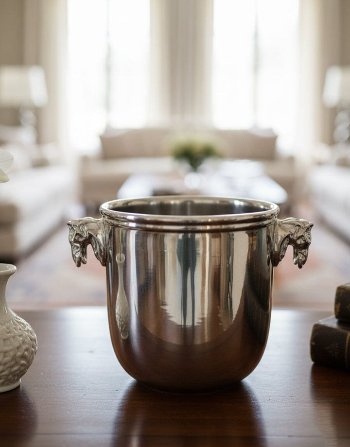 Silver Horse-Handle Ice Bucket Decor KHAS STORES 