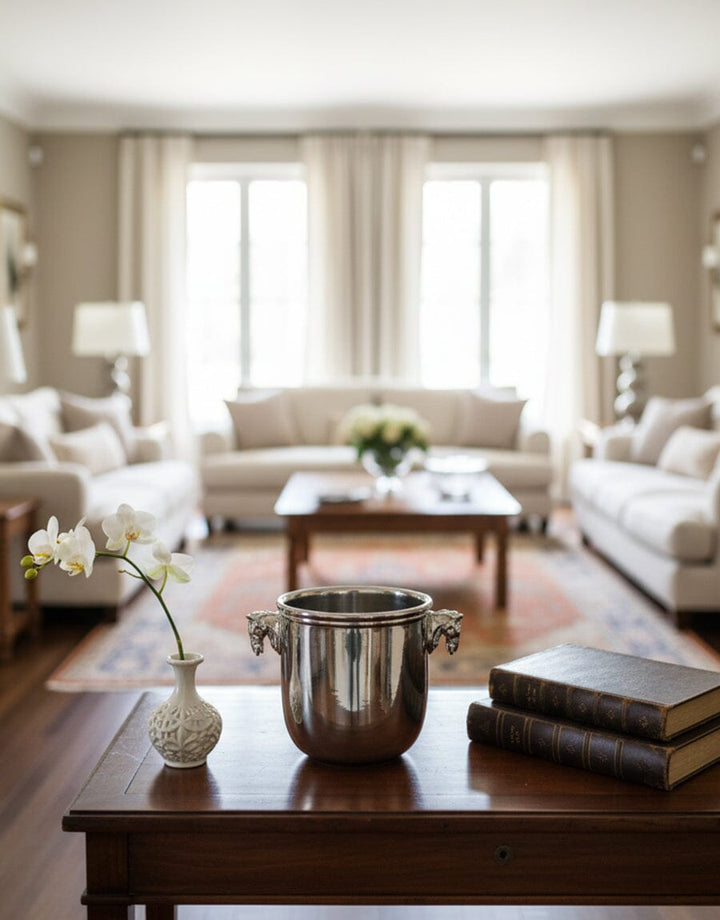 Silver Horse-Handle Ice Bucket Decor KHAS STORES 