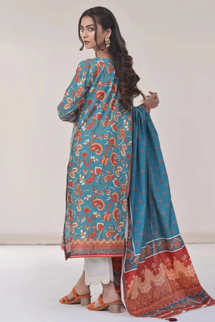 Stitched Printed Lawn Shirt and Dupatta KSD-2517 Printed KHAS STORES 