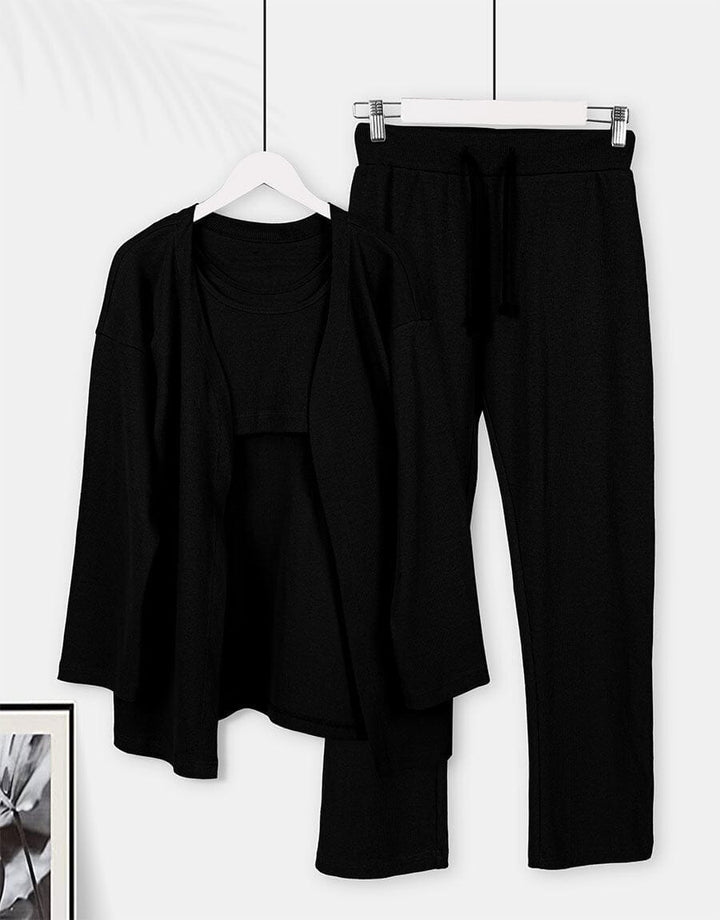 Super Soft Loungewear 3 PC with Cosy Rib Women 3 PC Loungewear Sadaqat Textile 